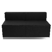 HERCULES Alon Series Black LeatherSoft Reception Configuration, 3 Pieces, ZB-803-790-SET-BK-GG, ZB-803-790-SET-BK-GG
