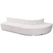 HERCULES Alon Series Melrose White LeatherSoft Reception Configuration, 3 Pieces, ZB-803-790-SET-WH-GG, ZB-803-790-SET-WH-GG