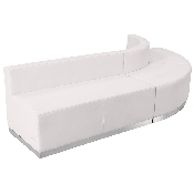 HERCULES Alon Series Melrose White LeatherSoft Reception Configuration, 3 Pieces, ZB-803-790-SET-WH-GG, ZB-803-790-SET-WH-GG
