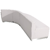 HERCULES Alon Series Melrose White LeatherSoft Reception Configuration, 3 Pieces, ZB-803-790-SET-WH-GG, ZB-803-790-SET-WH-GG