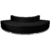 HERCULES Alon Series Black LeatherSoft Reception Configuration, 3 Pieces, ZB-803-800-SET-BK-GG, ZB-803-800-SET-BK-GG