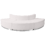 HERCULES Alon Series Melrose White LeatherSoft Reception Configuration, 3 Pieces, ZB-803-800-SET-WH-GG, ZB-803-800-SET-WH-GG