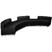 HERCULES Alon Series Black LeatherSoft Reception Configuration, 5 Pieces, ZB-803-810-SET-BK-GG, ZB-803-810-SET-BK-GG