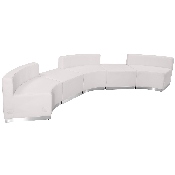 HERCULES Alon Series Melrose White LeatherSoft Reception Configuration, 5 Pieces, ZB-803-810-SET-WH-GG, ZB-803-810-SET-WH-GG