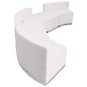 HERCULES Alon Series Melrose White LeatherSoft Reception Configuration, 5 Pieces, ZB-803-810-SET-WH-GG, ZB-803-810-SET-WH-GG