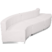 HERCULES Alon Series Melrose White LeatherSoft Reception Configuration, 3 Pieces, ZB-803-830-SET-WH-GG, ZB-803-830-SET-WH-GG