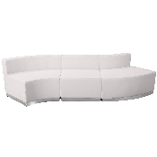 HERCULES Alon Series Melrose White LeatherSoft Reception Configuration, 3 Pieces, ZB-803-830-SET-WH-GG, ZB-803-830-SET-WH-GG