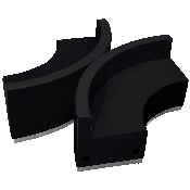 HERCULES Alon Series Black LeatherSoft Reception Configuration, 4 Pieces, ZB-803-840-SET-BK-GG, ZB-803-840-SET-BK-GG