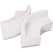 HERCULES Alon Series Melrose White LeatherSoft Reception Configuration, 4 Pieces, ZB-803-840-SET-WH-GG, ZB-803-840-SET-WH-GG