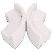 HERCULES Alon Series Melrose White LeatherSoft Reception Configuration, 4 Pieces, ZB-803-840-SET-WH-GG, ZB-803-840-SET-WH-GG