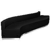 HERCULES Alon Series Black LeatherSoft Reception Configuration, 3 Pieces, ZB-803-850-SET-BK-GG
