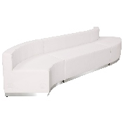 HERCULES Alon Series Melrose White LeatherSoft Reception Configuration, 3 Pieces, ZB-803-850-SET-WH-GG, ZB-803-850-SET-WH-GG