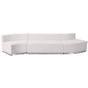 HERCULES Alon Series Melrose White LeatherSoft Reception Configuration, 3 Pieces, ZB-803-850-SET-WH-GG, ZB-803-850-SET-WH-GG