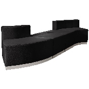 HERCULES Alon Series Black LeatherSoft Reception Configuration, 4 Pieces, ZB-803-860-SET-BK-GG, ZB-803-860-SET-BK-GG
