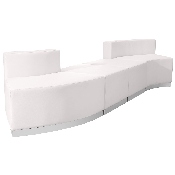 HERCULES Alon Series Melrose White LeatherSoft Reception Configuration, 4 Pieces, ZB-803-860-SET-WH-GG, ZB-803-860-SET-WH-GG