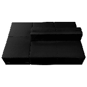 HERCULES Alon Series Black LeatherSoft Reception Configuration, 4 Pieces, ZB-803-880-SET-BK-GG