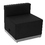 HERCULES Alon Series Black LeatherSoft Chair with Brushed Stainless Steel Base, ZB-803-CHAIR-BK-GG