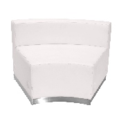 HERCULES Alon Series Melrose White LeatherSoft Concave Chair with Brushed Stainless Steel Base, ZB-803-INSEAT-WH-GG