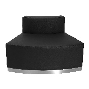 HERCULES Alon Series Black LeatherSoft Convex Chair with Brushed Stainless Steel Base, ZB-803-OUTSEAT-BK-GG
