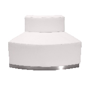 HERCULES Alon Series Melrose White LeatherSoft Convex Chair with Brushed Stainless Steel Base, ZB-803-OUTSEAT-WH-GG