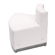 HERCULES Alon Series Melrose White LeatherSoft Convex Chair with Brushed Stainless Steel Base, ZB-803-OUTSEAT-WH-GG