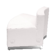 HERCULES Alon Series Melrose White LeatherSoft Convex Chair with Brushed Stainless Steel Base, ZB-803-OUTSEAT-WH-GG