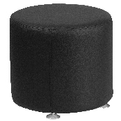 HERCULES Alon Series Black LeatherSoft 18'' Round Ottoman, ZB-803-RD-18-BK-GG
