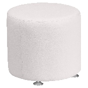 HERCULES Alon Series Melrose White LeatherSoft 18'' Round Ottoman, ZB-803-RD-18-WH-GG