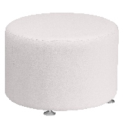 HERCULES Alon Series Melrose White LeatherSoft 24'' Round Ottoman, ZB-803-RD-24-WH-GG