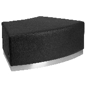 HERCULES Alon Series Black LeatherSoft Backless Convex Chair with Brushed Stainless Steel Base, ZB-803-SEAT-BK-GG