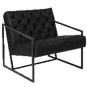 HERCULES Madison Series Black LeatherSoft Tufted Lounge Chair, ZB-8522-BK-GG