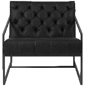 HERCULES Madison Series Black LeatherSoft Tufted Lounge Chair, ZB-8522-BK-GG