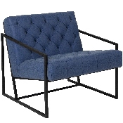 HERCULES Madison Series Retro Blue LeatherSoft Tufted Lounge Chair, ZB-8522-BL-GG
