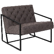 HERCULES Madison Series Retro Gray LeatherSoft Tufted Lounge Chair, ZB-8522-GY-GG