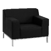 HERCULES Definity Series Contemporary Black LeatherSoft Chair with Stainless Steel Frame, ZB-DEFINITY-8009-CHAIR-BK-GG