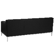 HERCULES Definity Series Contemporary Black LeatherSoft Sofa with Stainless Steel Frame, ZB-DEFINITY-8009-SOFA-BK-GG