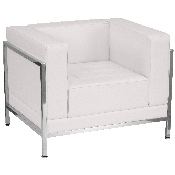 HERCULES Imagination Series Contemporary Melrose White LeatherSoft Chair with Encasing Frame, ZB-IMAG-CHAIR-WH-GG