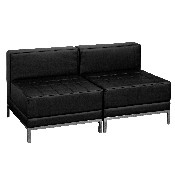 HERCULES Imagination Series Black LeatherSoft Lounge Set, 2 Pieces, ZB-IMAG-MIDCH-2-GG