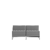 HERCULES Imagination Series 2 Piece Gray LeatherSoft Waiting Room Lounge Set - Reception Bench, ZB-IMAG-MIDCH-2-GY-GG