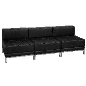 HERCULES Imagination Series Black LeatherSoft Lounge Set, 3 Pieces, ZB-IMAG-MIDCH-3-GG