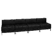 HERCULES Imagination Series Black LeatherSoft Lounge Set, 4 Pieces, ZB-IMAG-MIDCH-4-GG