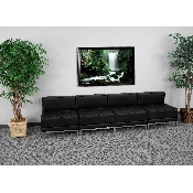 HERCULES Imagination Series Black LeatherSoft Lounge Set, 4 Pieces, ZB-IMAG-MIDCH-4-GG