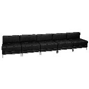 HERCULES Imagination Series Black LeatherSoft Lounge Set, 5 Pieces, ZB-IMAG-MIDCH-5-GG