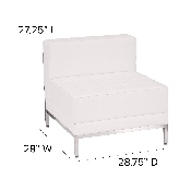 HERCULES Imagination Series Contemporary Melrose White LeatherSoft Middle Chair, ZB-IMAG-MIDDLE-WH-GG