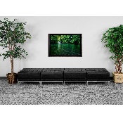 HERCULES Imagination Series Black LeatherSoft Four Seat Bench, ZB-IMAG-OTTO-4-GG