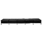 HERCULES Imagination Series Black LeatherSoft Five Seat Bench, ZB-IMAG-OTTO-5-GG