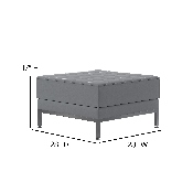 Hercules Imagination Series Gray Leathersoft Ottoman, ZB-IMAG-OTTOMAN-GY-GG