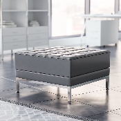 Hercules Imagination Series Gray Leathersoft Ottoman, ZB-IMAG-OTTOMAN-GY-GG