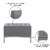 Hercules Imagination Series Gray Leathersoft Ottoman, ZB-IMAG-OTTOMAN-GY-GG