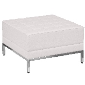HERCULES Imagination Series Melrose White LeatherSoft Ottoman, ZB-IMAG-OTTOMAN-WH-GG